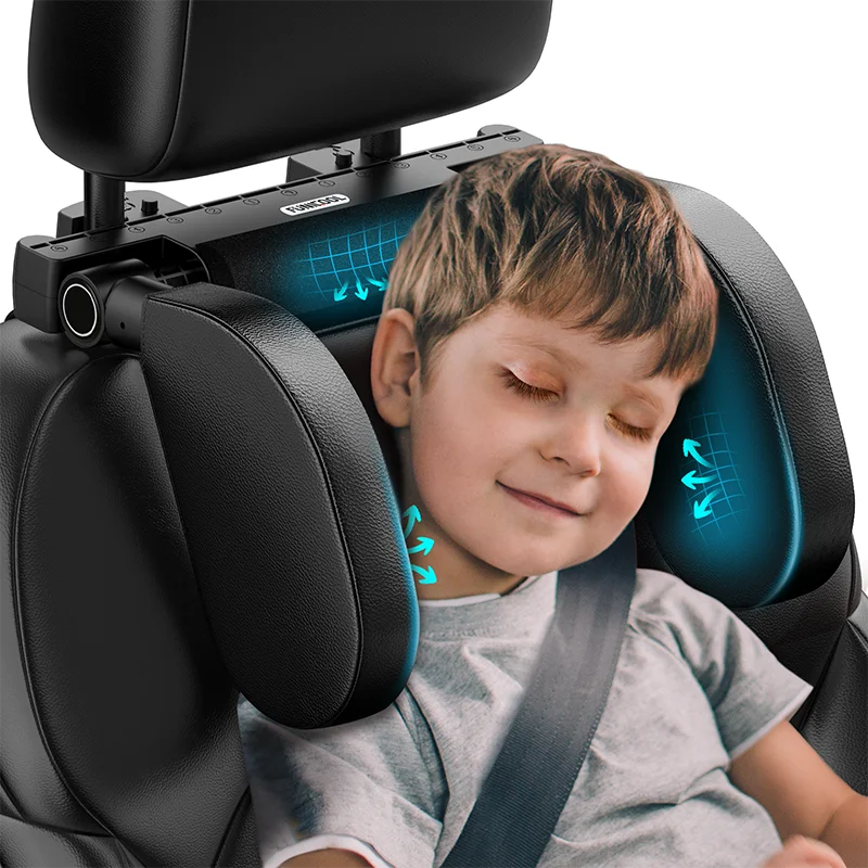 Pulsora Car Headrest Adjustable Pillow Leather