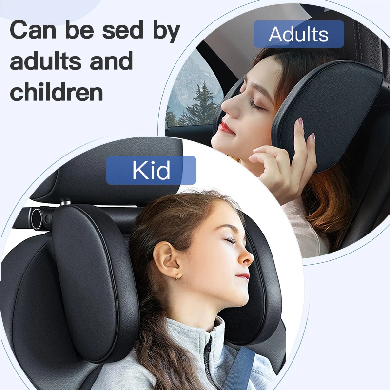 Pulsora Car Headrest Adjustable Pillow Leather
