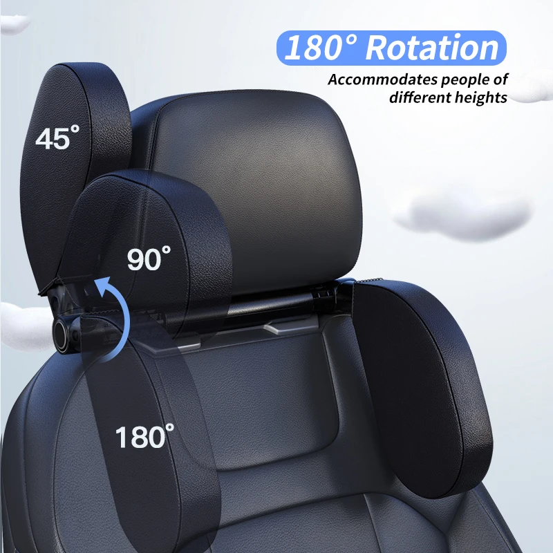 Pulsora Car Headrest Adjustable Pillow Leather
