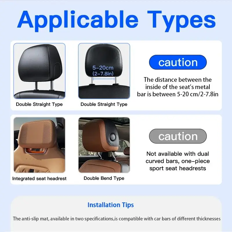 Pulsora Car Headrest Adjustable Pillow Leather