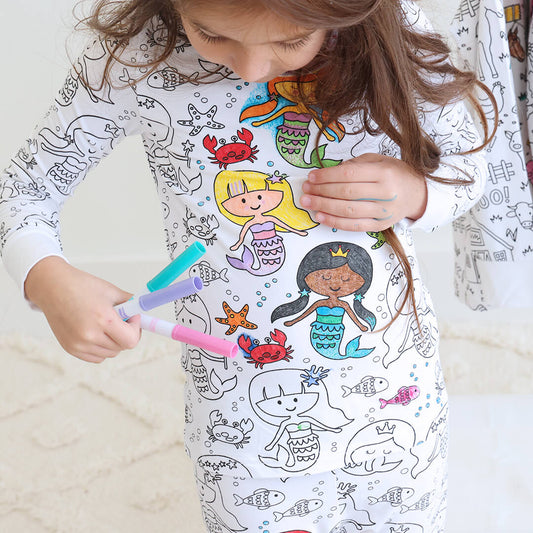 Creative DIY Coloring Pajama Set for Kids