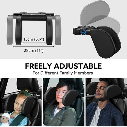 Pulsora Car Headrest Adjustable Pillow Leather
